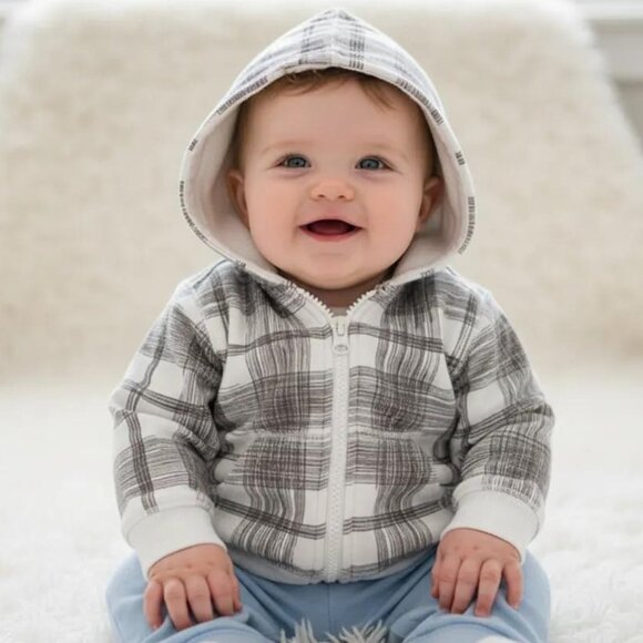 1989 Place Plaid Zip-Up Hoodie size 3-6 Months - Picture 10 of 11